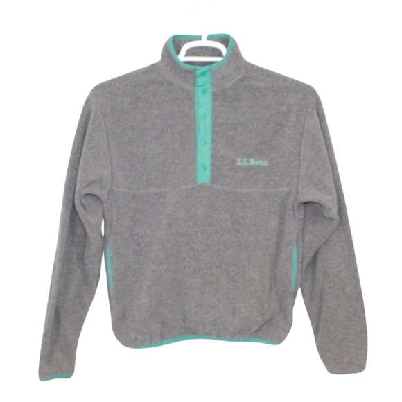 LL Bean Classic Fleece Pullover Sweater Charcoal Heather Size XS - Picture 1 of 8